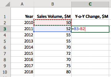 relative cell reference excel 2013