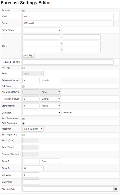 atsd forecast settings